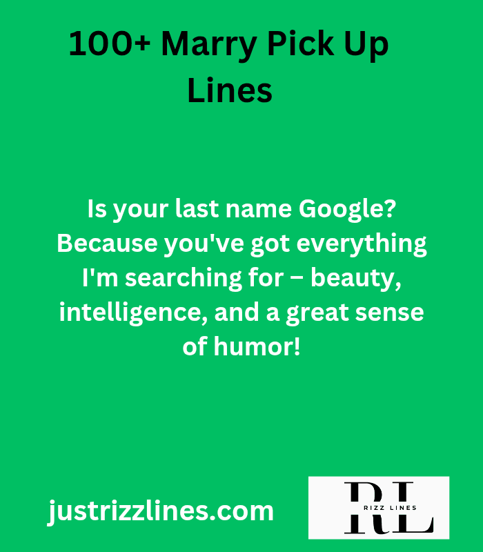 "Marry Me Pick Up Lines"